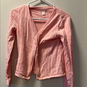 Kids Pink Knit Cardigan Jacket